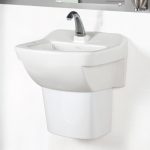 Hygienic 20" Wall Mount Sink with Shroud Single Hole Faucet Drilling Commercial