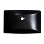 Emery Rectangular Matte Black Undermount Sink - Top View