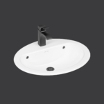 Graycie Oval Drop-In Sink - Silo - Angled - with Faucet