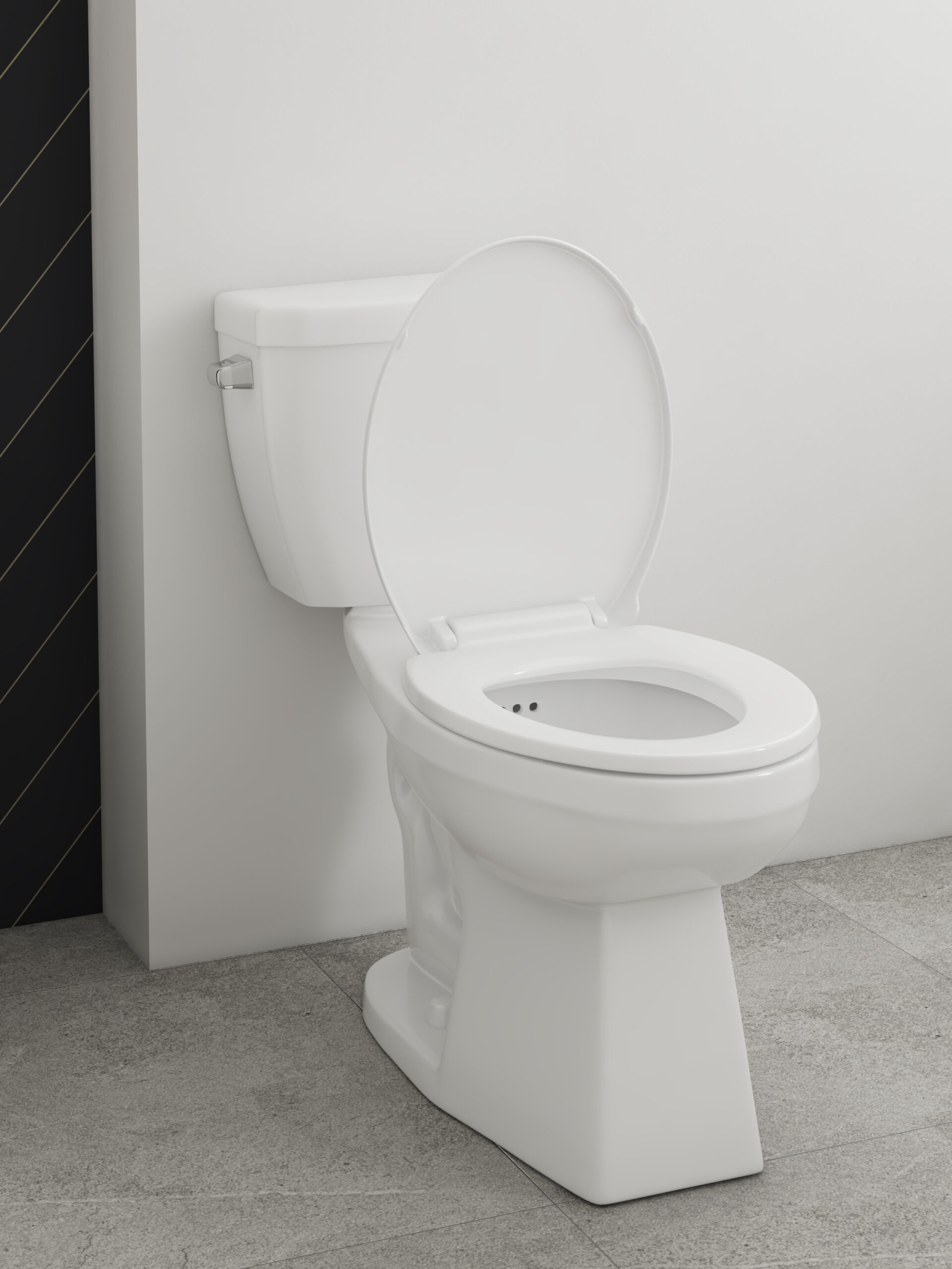 Crista Flush Guard Complete 2-Piece Toilet, 4720FGHVU - Closeup Angle View Room Scene