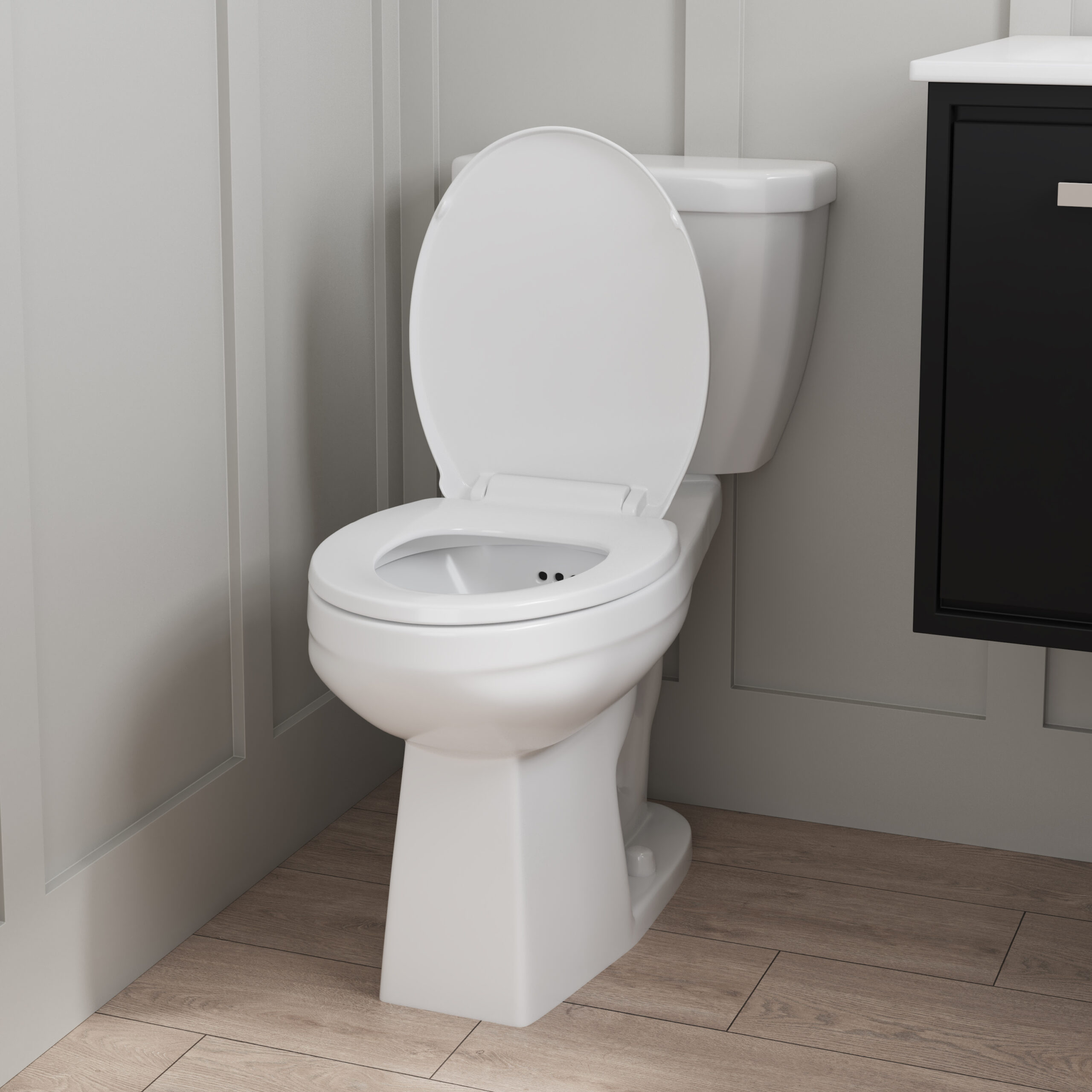 Suto Flush Guard Toilet - 4740FGOXU - Closeup Angle View Room Scene